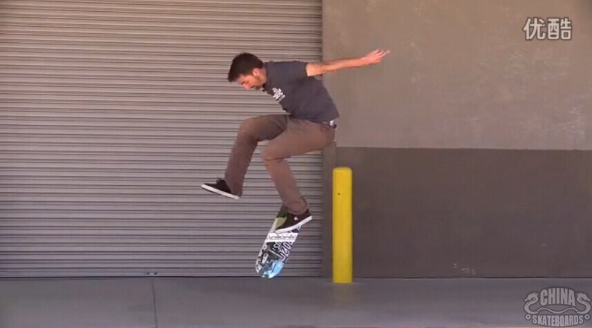 滑板 动作 教学 Frontside Heelflip Braille