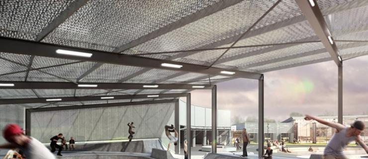 废弃工厂华丽变身滑板公园