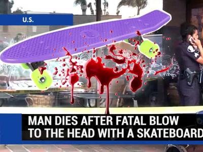 嗑药男被滑板击中头部致死，群众称滑手纯属正当自卫