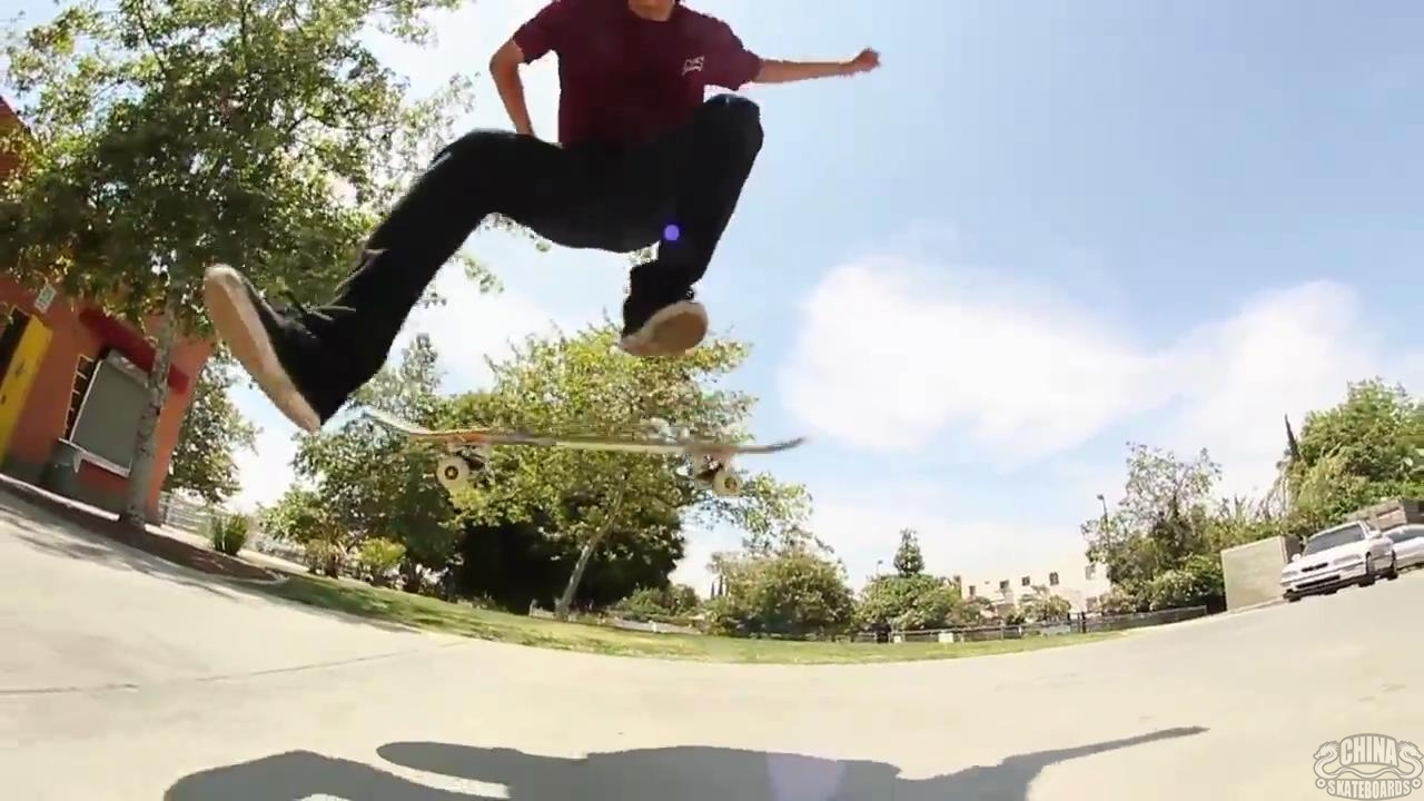 滑板 动作 教学 Nollie Late Heelflip Chris Topherchann