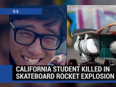 美国加州一男子自制滑板火箭，不幸被炸身亡