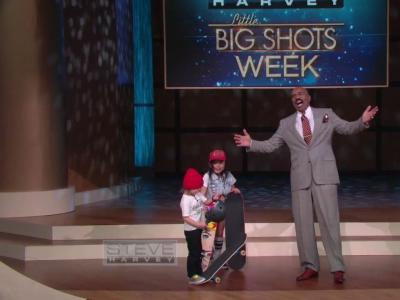 超强滑板姐弟Sky & Ocean 作客Steve Harvey 脱口秀节目