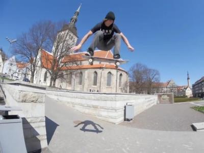 古城滑板风貌，Dave Bachinsky滑遍爱沙尼亚首都塔林