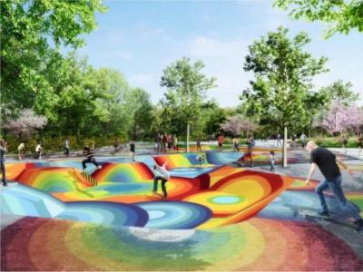 天津全新滑板场 张家窝中心公园开建