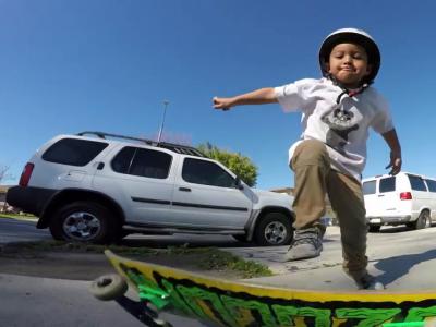 NKA：全世界最小的滑手，3岁神童Zachariah Sanchez滑板的一天