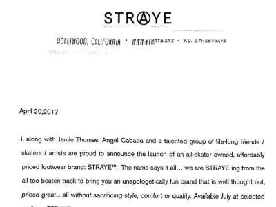 Chad Muska 离开东家Supra，转会酋长Jamie Thomas新品牌Straye